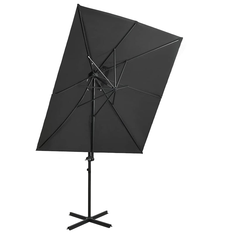 ギャラリービューアに画像をロードする, Vidaxl zweefparasol met dubbel dak 250x250 cm antracietkleurig
