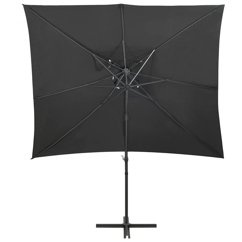 ギャラリービューアに画像をロードする, Vidaxl zweefparasol met dubbel dak 250x250 cm antracietkleurig
