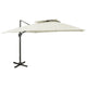 Vidaxl zwevende parasol met dubbele bovenkant 300x300 cm zandkleur