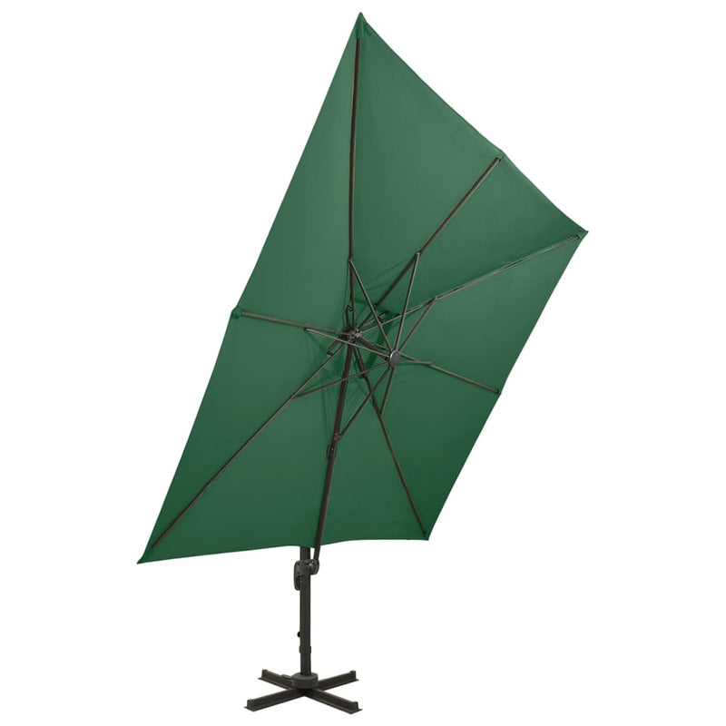 Load image into Gallery viewer, Vidaxl zweefparasol met dubbel dak 300x300 cm groen
