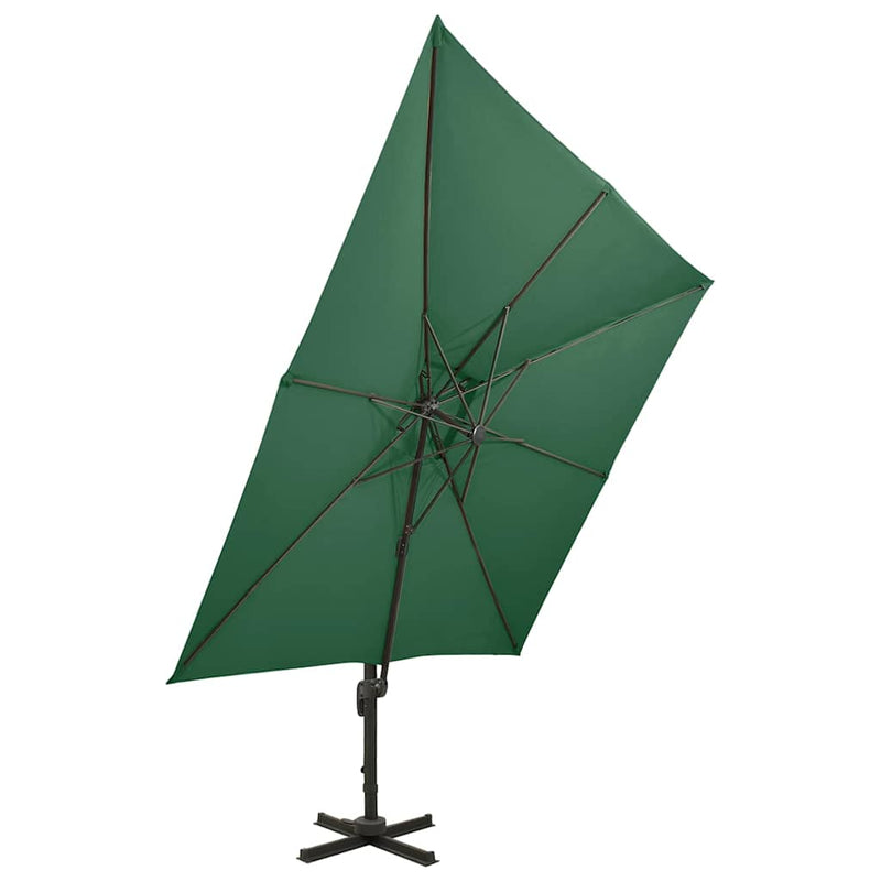 Afbeelding laden in galerijviewer, Vidaxl zweefparasol met dubbel dak 300x300 cm groen
