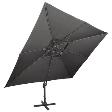 Vidaxl zwevende parasol met dubbele bovenkant antraciet 400x300 cm
