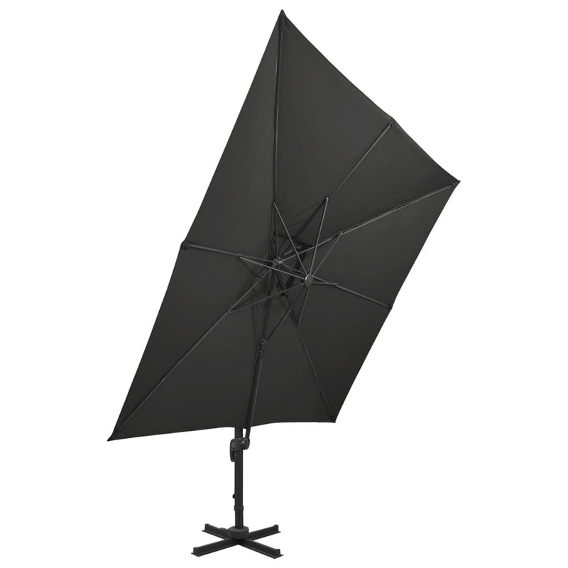 Load image into Gallery viewer, Vidaxl zweefparasol met dubbel dak 300x300 cm zwart

