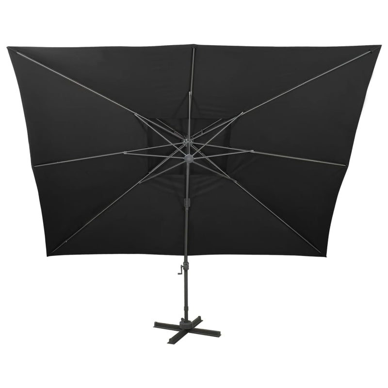 Load image into Gallery viewer, Vidaxl zwevende parasol met dubbele bovenkant zwart 400x300 cm

