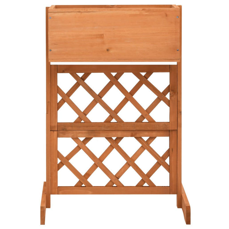 Load image into Gallery viewer, Vidaxl latwerkplantenbak 45x30x74 cm massief vurenhout oranje
