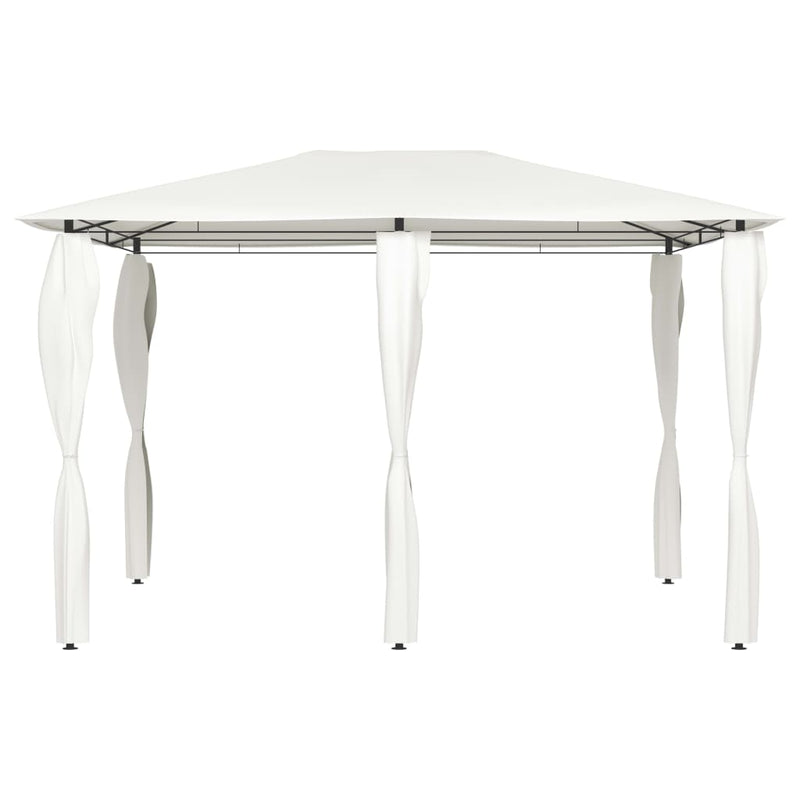 Afbeelding laden in galerijviewer, Vidaxl prieel met paalhoezen 160 g m² 3x4x2,6 m crèmekleurig

