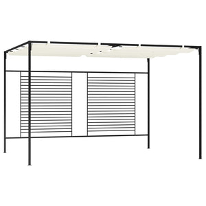 VidaXL Prieel met uittrekbaar dak 180 g m² 3x4x2,3 m crèmekleurig