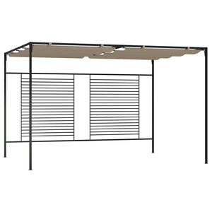 VidaXL Prieel met uittrekbaar dak 180 g m² 3x4x2,3 m taupe