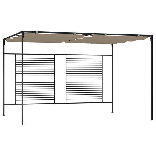VidaXL Prieel met uittrekbaar dak 180 g m² 3x4x2,3 m taupe