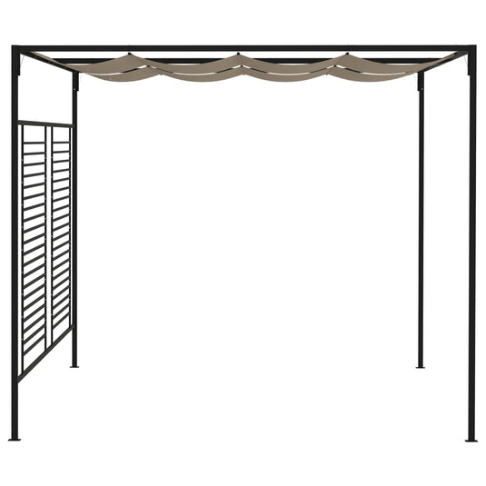 VidaXL Prieel met uittrekbaar dak 180 g m² 3x4x2,3 m taupe