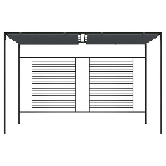 VidaXL Prieel met uittrekbaar dak 180 g m² 4x3x2,3 m antracietkleurig
