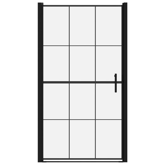 Vidaxl douchedeur 100x178 cm gehard glas zwart