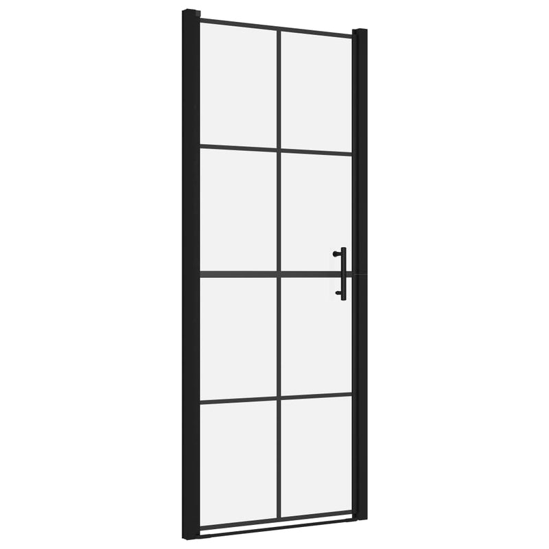 Load image into Gallery viewer, Vidaxl douchedeuren 81x195 cm gehard glas zwart
