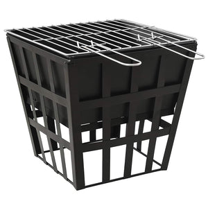 Vidaxl vuurplaats en barbecue 2-in-1 34x34x48 cm staal