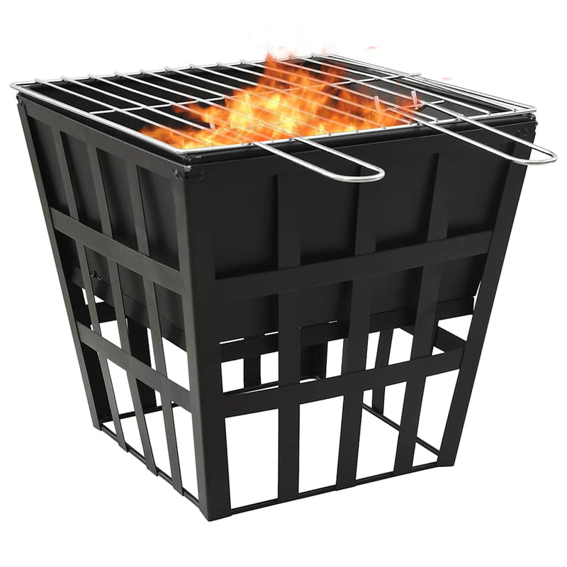 Afbeelding laden in galerijviewer, Vidaxl vuurplaats en barbecue 2-in-1 34x34x48 cm staal
