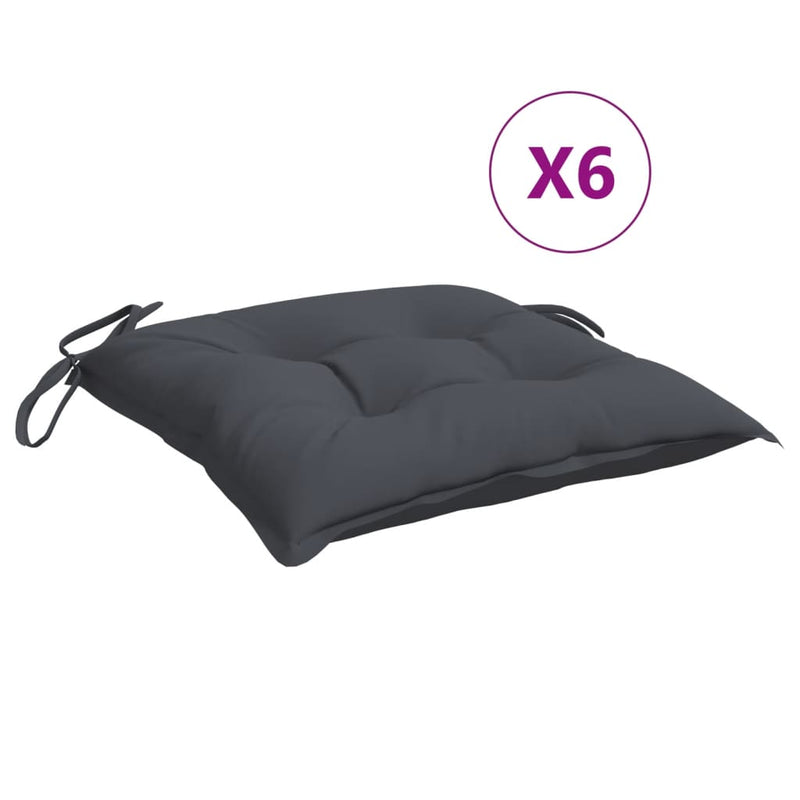 Load image into Gallery viewer, VidaXL Stoelkussens 6 st 40x40x7 cm oxford stof antracietkleurig
