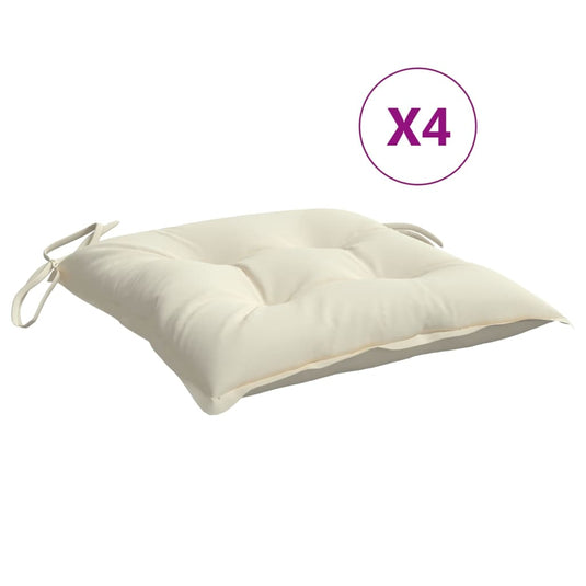 VidaXL Stoelkussens 4 st 50x50x7 cm oxford stof crèmewit