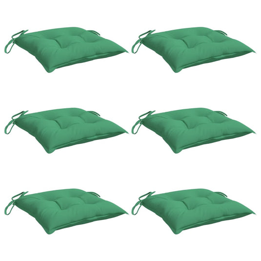 VidaXL Stoelkussens 6 st 50x50x7 cm oxford stof groen