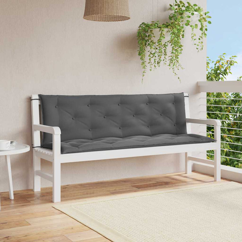 Load image into Gallery viewer, Vidaxl tuinbankkussen 150x(50+50)x7 cm oxford stof antracietkleurig
