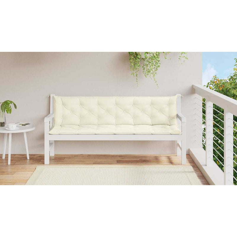 ギャラリービューアに画像をロードする, Vidaxl tuinbankkussen 200x(50+50)x7 cm oxford stof crèmewit
