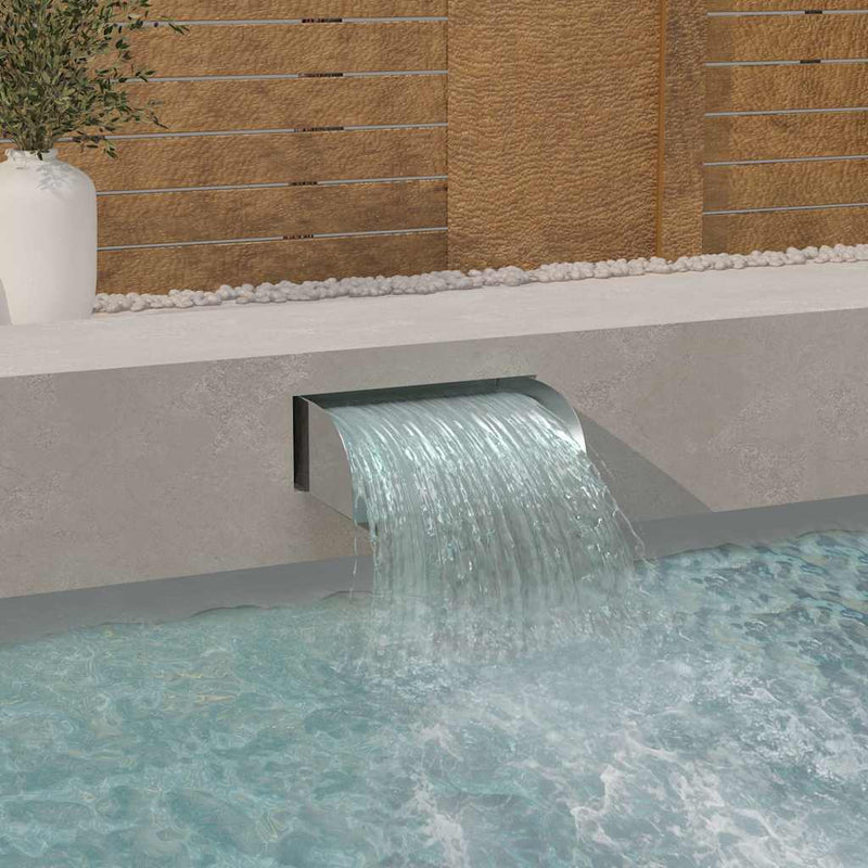 Afbeelding laden in galerijviewer, Vidaxl waterval met led's 45x34x14 cm roestvrij staal 304
