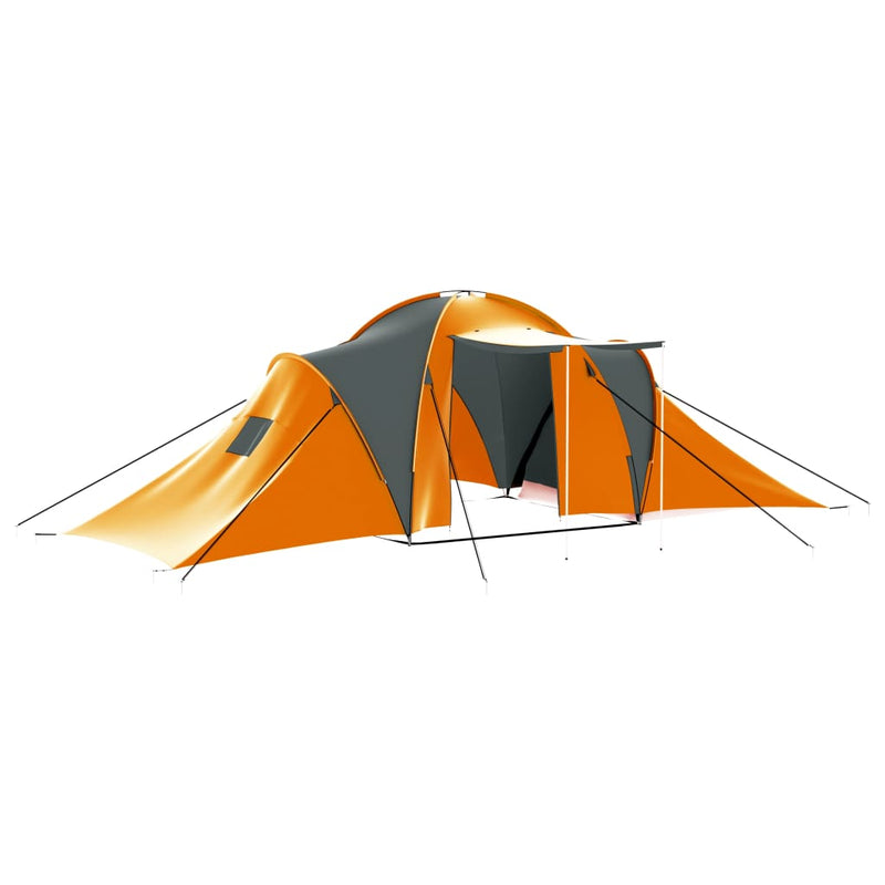 Load image into Gallery viewer, VidaXL Tent 9-persoons stof grijs en oranje
