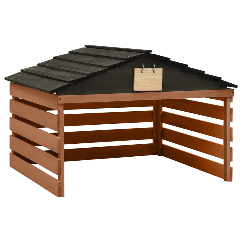 Cargue la imagen en el visor de la galería, Vidaxl overkapping voor grasmaaier 78x74x54 cm vurenhout zwart bruin
