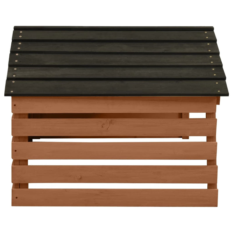 Cargue la imagen en el visor de la galería, Vidaxl overkapping voor grasmaaier 78x74x54 cm vurenhout zwart bruin

