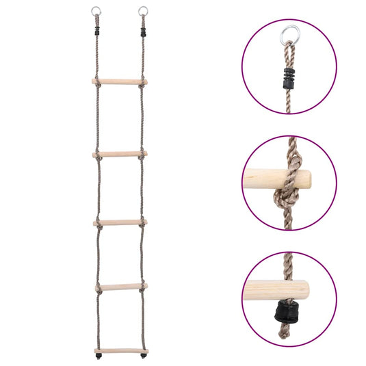 Vidaxl ladder met 5 sporten 210 cm massief grenenhout