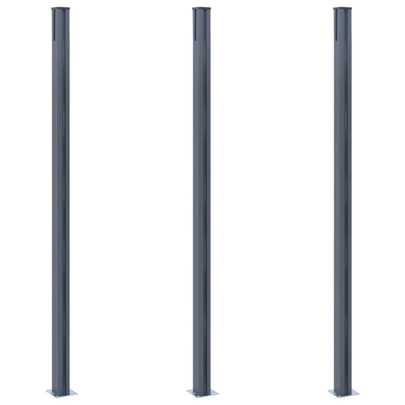 Load image into Gallery viewer, Vidaxl schuttingpalen 3 st 185 cm aluminium donkergrijs
