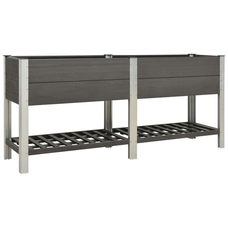 Load image into Gallery viewer, VidaXL Plantenbak verhoogd met schap 200x50x90 cm HKC grijs
