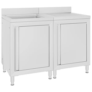 VidaXL Wastafelkast commercieel 120x60x96 cm roestvrij staal