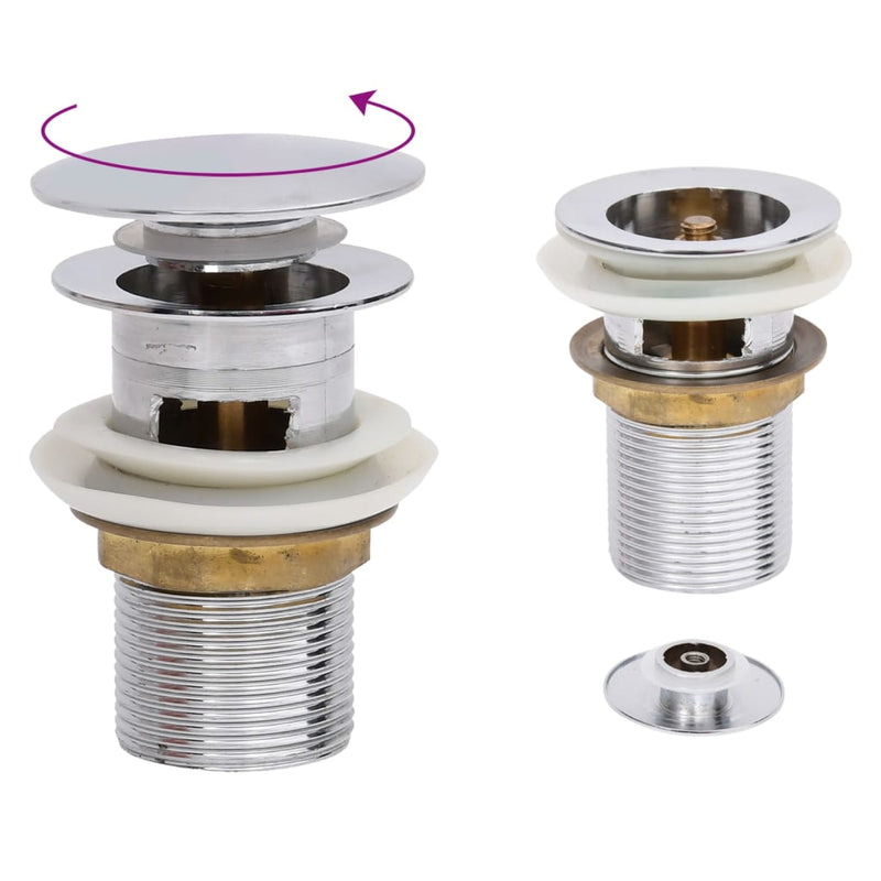 Load image into Gallery viewer, Vidaxl afvoer pop-up met overloop 6,4x6,4x9,1 cm chroomkleurig
