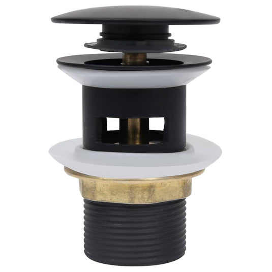 Vidaxl afvoer pop-up met overloop 6,4x6,4x9,1 cm zwart