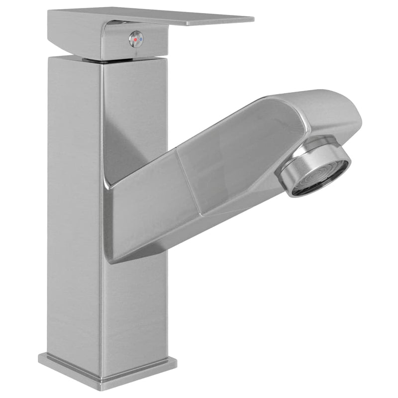 Load image into Gallery viewer, Vidaxl wastafelkraan met uittrekfunctie 157x172 mm zilverkleurig
