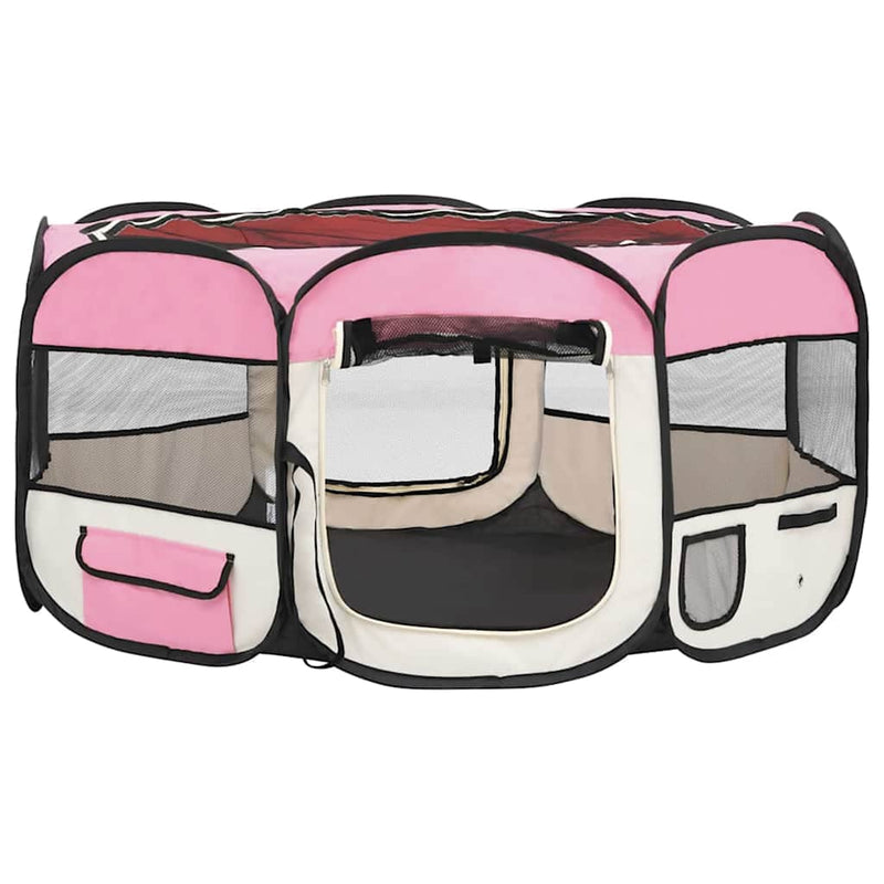 Load image into Gallery viewer, Vidaxl hondenren inklapbaar met draagtas 145x145x61 cm roze
