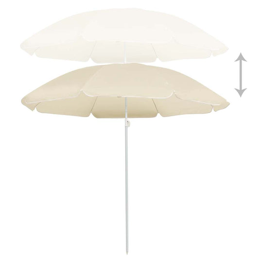 Vidaxl parasol met stalen paal 180 cm zandkleurig