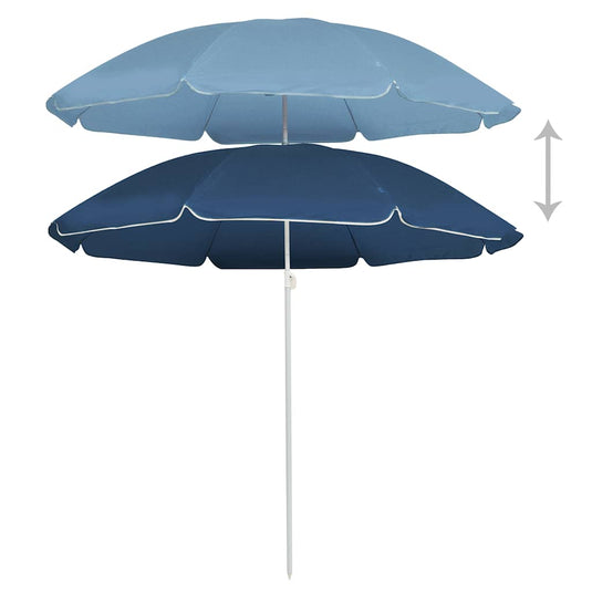 Vidaxl parasol met stalen paal 180 cm blauw