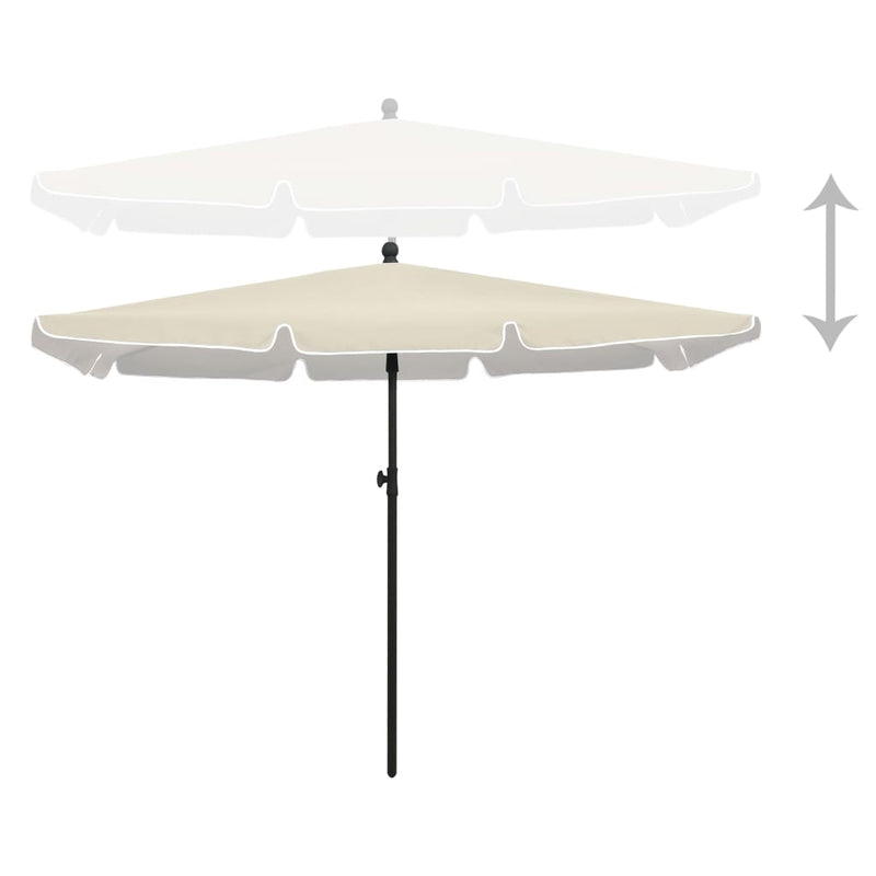 Load image into Gallery viewer, Vidaxl parasol met paal 210x140 cm zandkleurig
