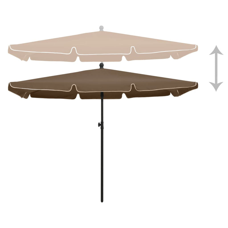 Load image into Gallery viewer, Vidaxl parasol met paal 210x140 cm taupe
