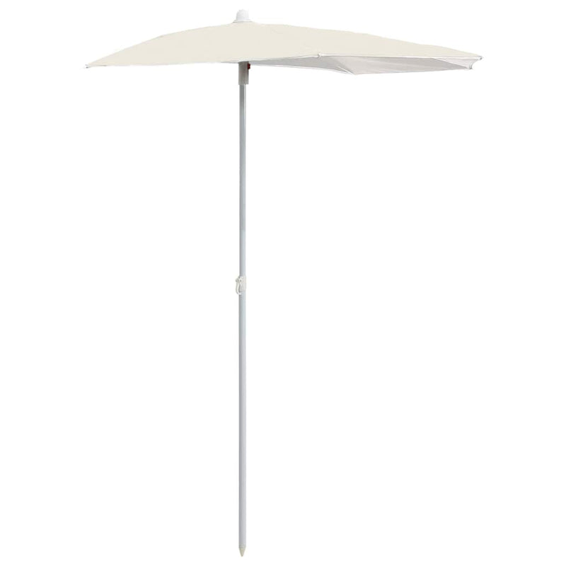 Cargue la imagen en el visor de la galería, Vidaxl parasol half met paal 180x90 cm zandkleurig
