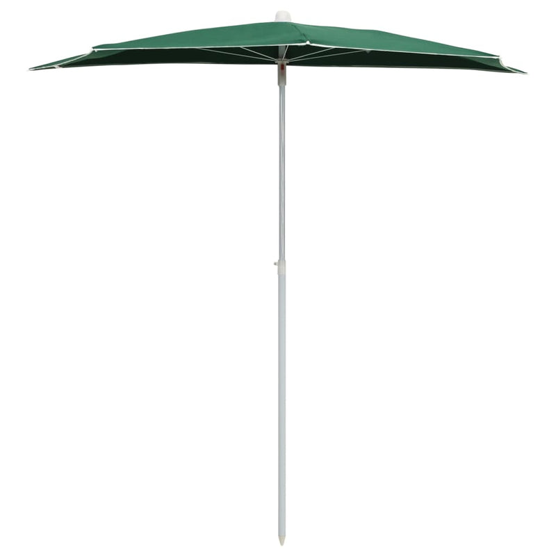 Load image into Gallery viewer, VidaXL Parasol half met paal 180x90 cm groen
