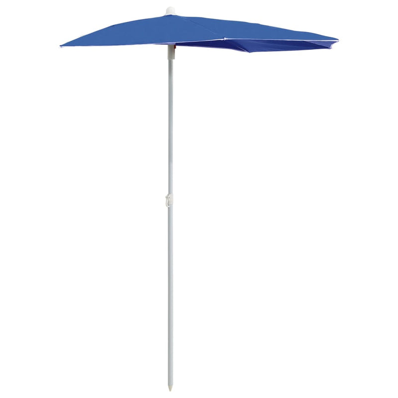 Load image into Gallery viewer, VidaXL Parasol half met paal 180x90 cm azuurblauw
