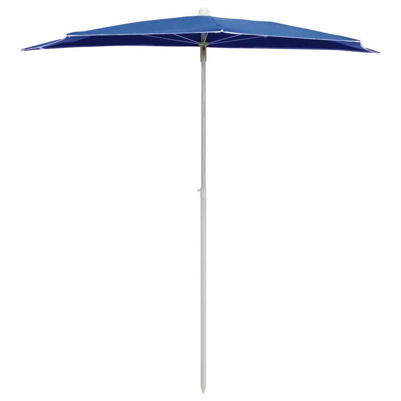 Load image into Gallery viewer, VidaXL Parasol half met paal 180x90 cm azuurblauw

