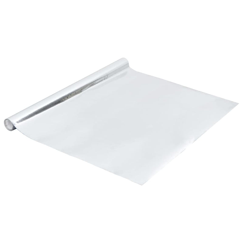 Load image into Gallery viewer, Vidaxl meubelfolie zelfklevend 500x90 cm pvc hoogglans zilverkleurig
