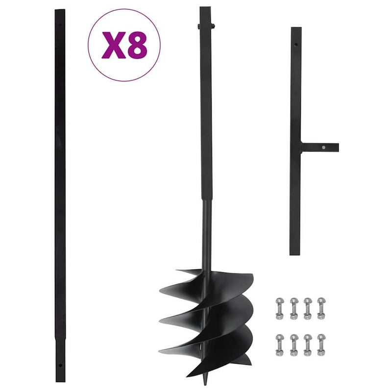ギャラリービューアに画像をロードする, Vidaxl grondboor met handvat 250 mm met verlengbuis 8 m staal
