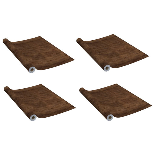 Vidaxl deurfolies zelfklevend 4 st 210x90 cm pvc donkereikenkleurig