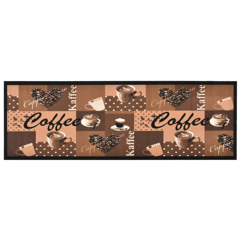 Load image into Gallery viewer, Vidaxl keukenmat wasbaar coffee 60x180 cm bruin
