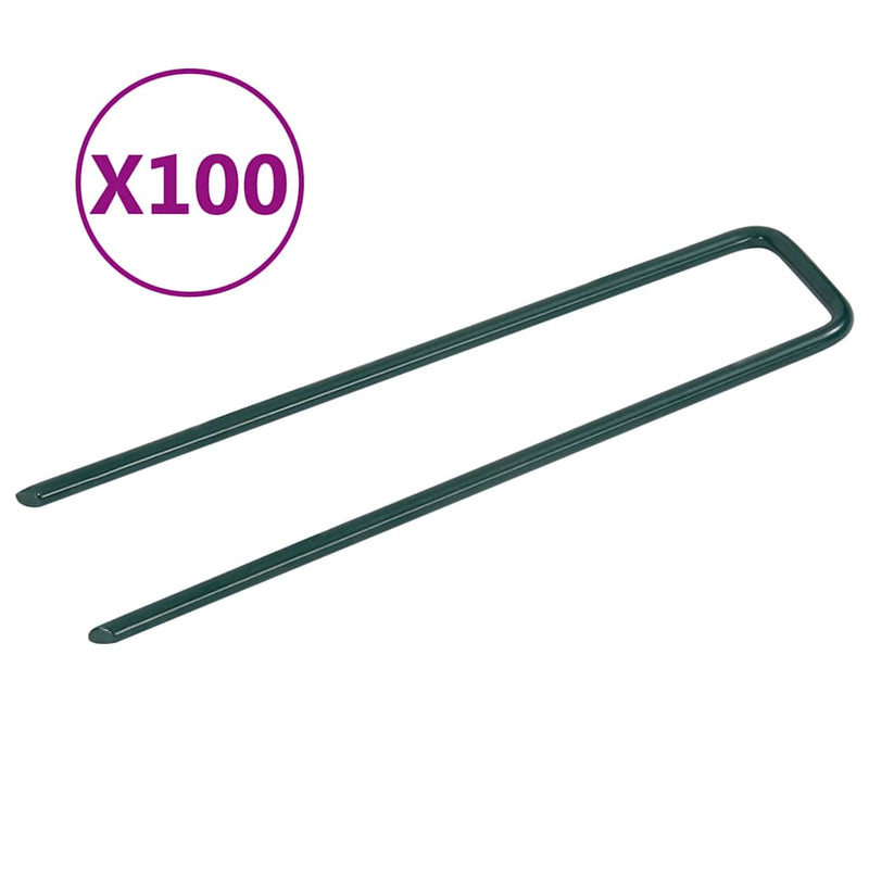 Load image into Gallery viewer, Vidaxl kunstgraspennen 100 st u-vormig ijzer

