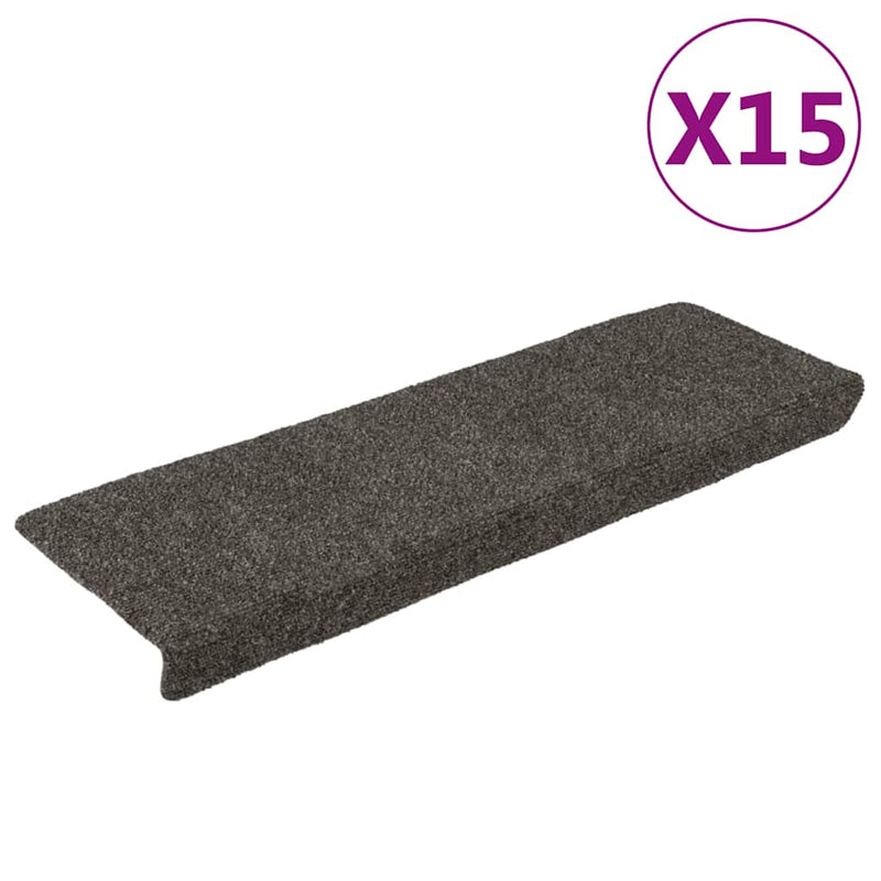 Load image into Gallery viewer, Vidaxl trapmatten zelfklevend 15 stuks 65x21x4 cm antraciet rechthoekige rand
